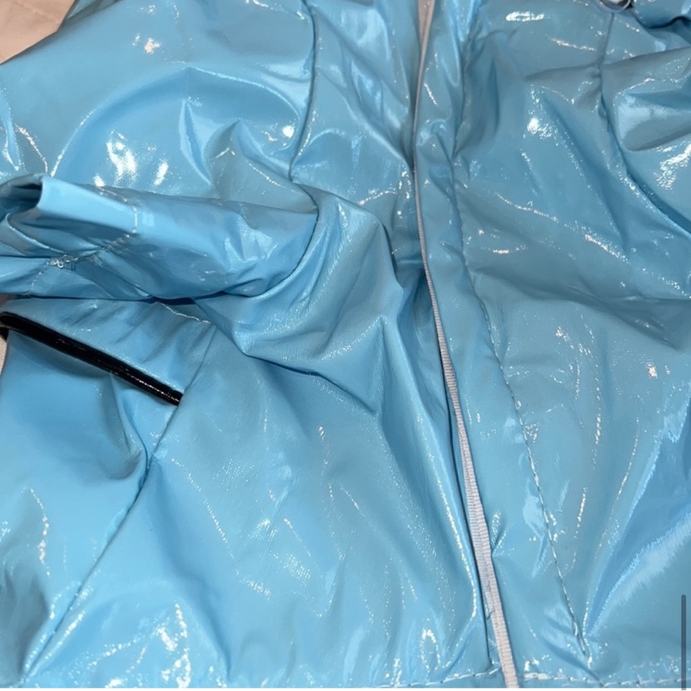 🐾 HOST PICK 🐾 Pet Life Baby Blue Waterproof Adjustable Pet Raincoat Size Med NWT - Picture 10 of 12